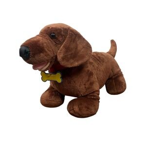 Build A Bear 2011 Brown Dachshund Wiener Dog Plush Red Collar Puppy Stuffed